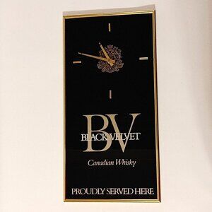 BLACK VELVET CANADIAN WHISKY Clock Bar Mirror LARGE Wall Hanging
